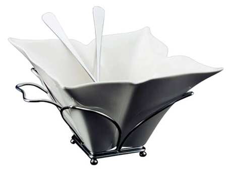 Fiori 4pc Salad Set (SB9, Metal Servers & Stand)