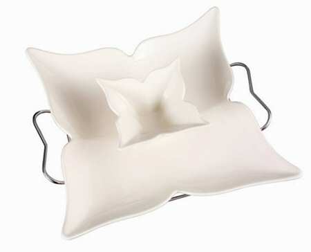 Fiori Chip & Dip W/Metal Stand (10" & 4" Bowls)