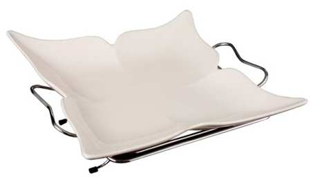 Fiori 12" Square Platter & Metal Stand