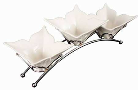 Fiori Tidbit Bowl Set-3 Bowls W/Rack