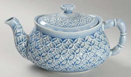 Geometric Blue Teapot & Lid