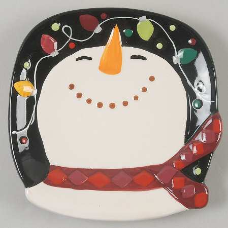 Santa in Lights Figural Appetizer Plate