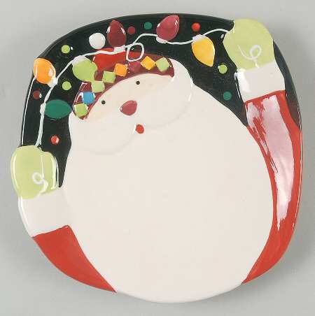Santa in Lights Figural Appetizer Plate