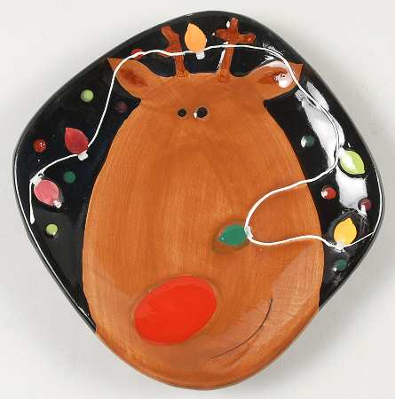 Santa in Lights Figural Appetizer Plate