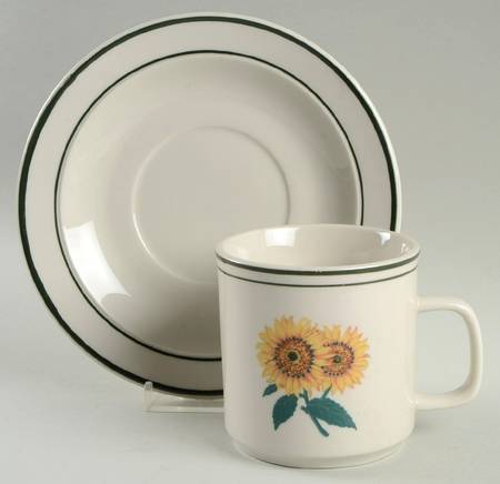 Cottage (Cream Body) Flat Cup & Saucer Set
