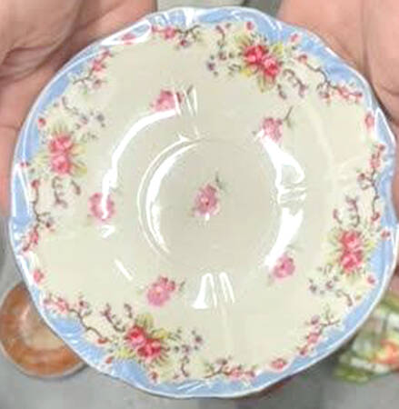 Blue Vintage Rose Saucer