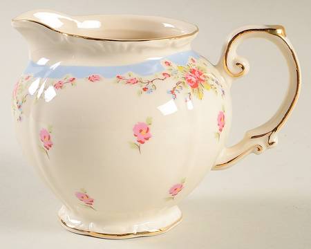 Blue Vintage Rose Creamer