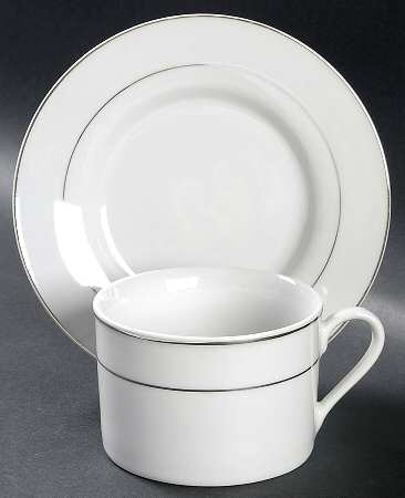 Hollister Platinum Flat Cup & Saucer Set