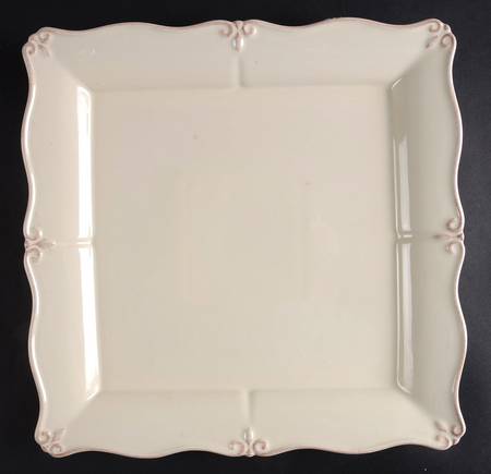 Solid Glazed French Cream 13" Square Serving Platter