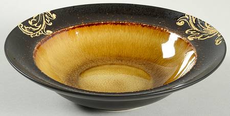 Honey Damask Rim Soup Bowl