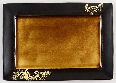 Honey Damask 16" Rectangular Serving Platter