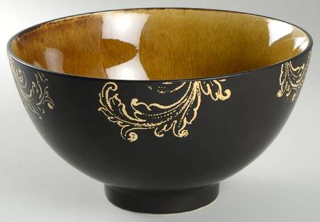 Honey Damask 9" Round Serving Bowl