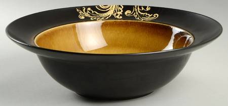 Honey Damask 13" Round Serving Bowl