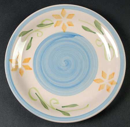 Floral Natalia Blue Salad Plate