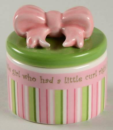 Little Girl with a Curl Round Box & Lid