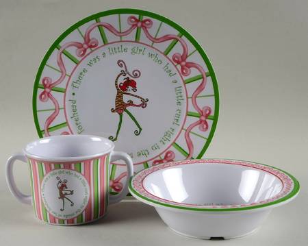 Little Girl with a Curl (3 Piece) Melmac/Melamine Child's Set