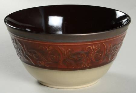 Villa Adriana Burgundy 7" Round Vegetable Bowl