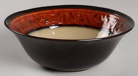 Villa Adriana Burgundy Soup/Cereal Bowl