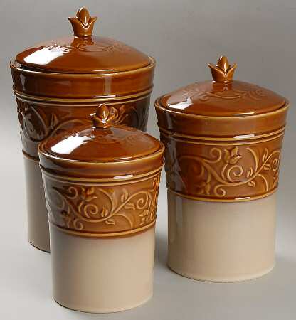 Villa Adriana Tan (3 Piece) Canister Set (Box Set)