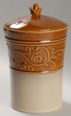 Villa Adriana Tan Medium Canister & Lid
