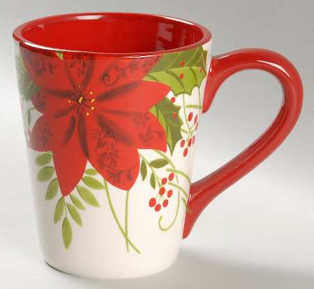 Poinsettia Holly Berry Mug