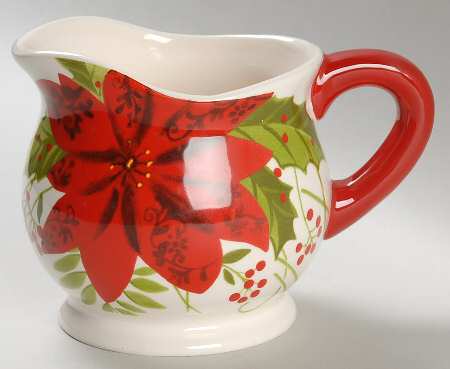 Poinsettia Holly Berry Creamer