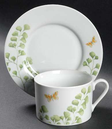 Woodland Fern Flat Cup & Saucer Set