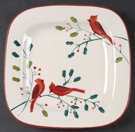 Winter Cardinals Salad/Dessert Plate