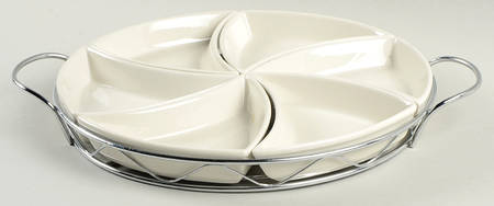 Siena 7-Piece Relish (6 Sections & Metal Stand)