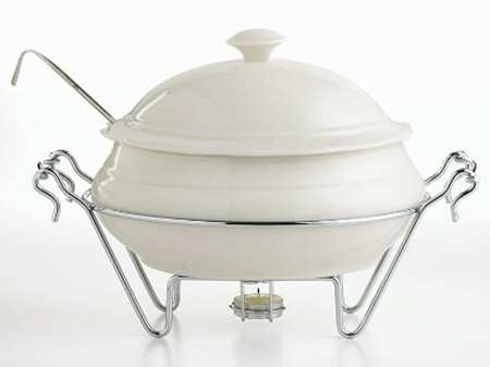 Siena Tureen & Lid with Metal Ladle & Stand