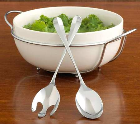 Siena 4pc Salad Set (SB10, Metal Servers & Stand)