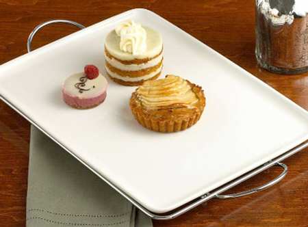 Siena 13" Rectangular Platter & Metal Stand