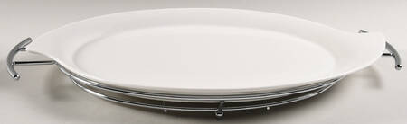 Natural Curve 16" Oval Platter & Metal Stand