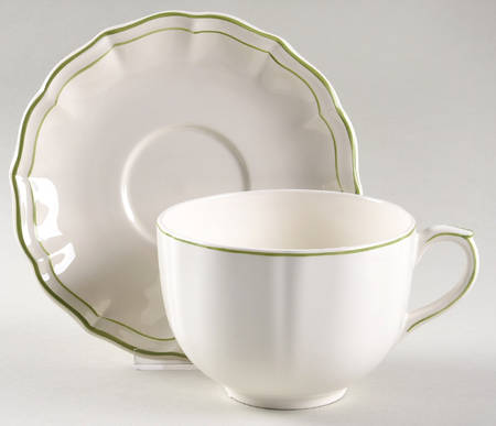 Filets Vert (GREEN) Jumbo Cup & Saucer Set