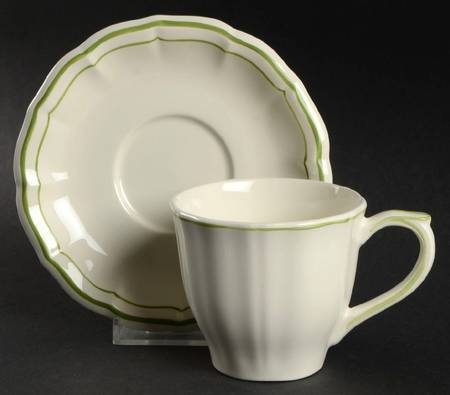 Filets Vert (GREEN) Flat Cup & Saucer Set