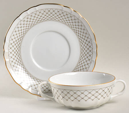 GIN290 Flat Cream Soup Bowl & Saucer Set