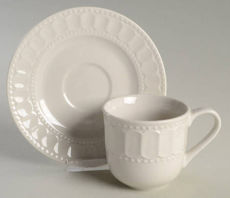 Regalia Gray Flat Cup & Saucer Set