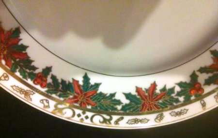 Golden Holiday Dinner Plate