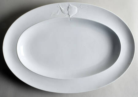 Galatea Bianco White 19" Oval Serving Platter