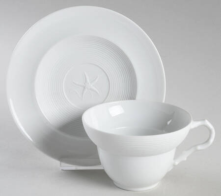 Galatea Bianco White Flat Cup & Saucer Set