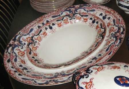 Nelson Red and Blue 12" Oval Serving Platter