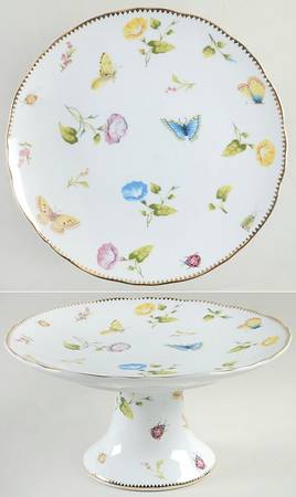 Morning Glory 10" Diameter Pedestal Cake Stand