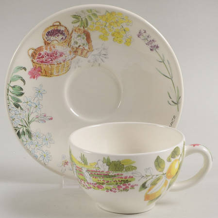 Provence Flat Cup & Saucer Set