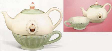 Just Desserts Individual Teapot & Lid with Cup