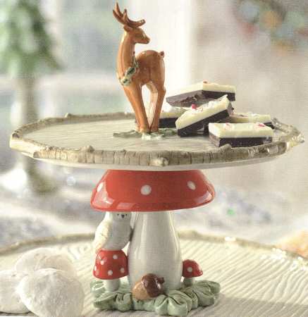 Winter Wilderness 8" Diameter Pedestal Cake Stand