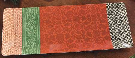 Winterbloom 19" Rectangular Handled Serving Melamine Tray
