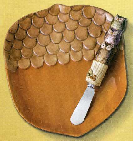 Crimson Hollow Snack/Canape Plate & Spreader