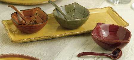 Home Again Condiment Set - Set of 3 Motif Bowls with Tray