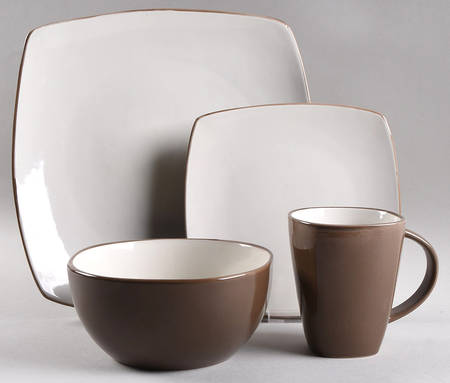 Soho Lounge Two Tone Brown 4 Piece Place Setting