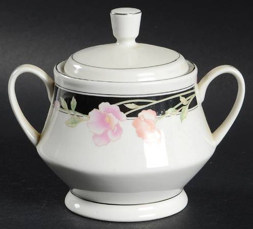 Black Satin Sugar Bowl & Lid